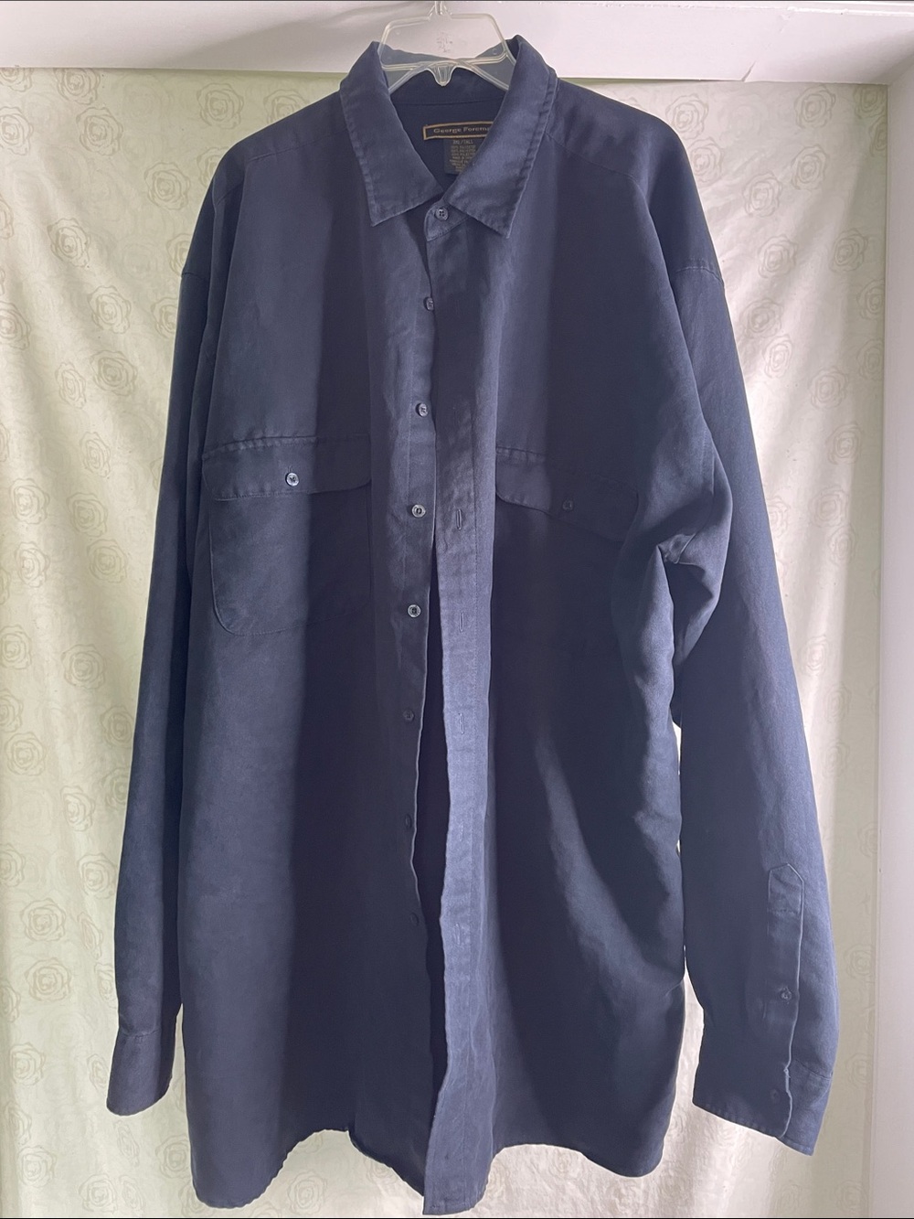 Men's Navy Oversized Button-Down Shirt